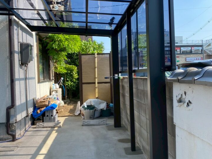 【岡山市北区】N様邸_カーポート交換工事（外構工事）